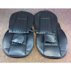         Seat Cover Upholstery - FRONT SET Black (Fiat Pininfarina 124 Spider 1979-85) - NEW 