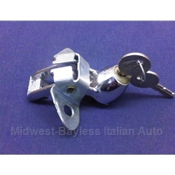 Decklid Engine Cover Push Button Latch Locking w/Keys (Fiat 850 Coupe) - NEW