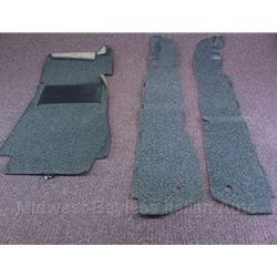 Carpet Pieces Black / Gray LOOP (Pininfarina 124 Spider 1983-85) - OE NOS