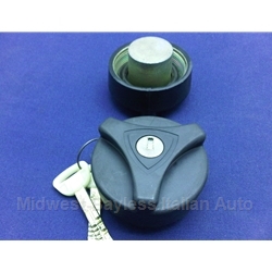 Fuel Filler Cap Locking w/Key Black (Lancia Scorpion Montecarlo) - OE