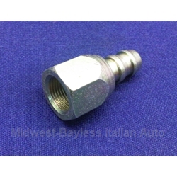 Fuel Line Hose Threaded Barb Fitting - Fuel Injection (Fiat Bertone X1/9, Fiat Pininfarina 124, Lancia Beta) - OE/RENEWED