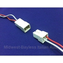 Electrical Connector Pair 2-Pin Spade Male + Female - U8