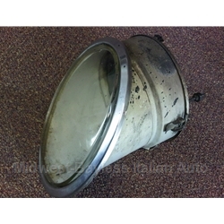 Covered Headlight Assembly with Clear Lens / Glass (Fiat 850 Spider 1965-67, Miura) - U8