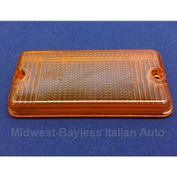 Turn Signal Lens Front Left / Right AMBER (Fiat 124 Spider, 131, X1/9, Lancia Beta 1975-On) - NEW