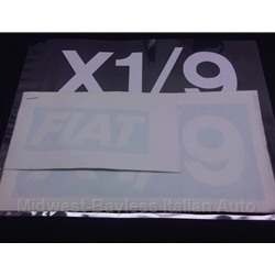    Restoration Decal - Side Decal Pair WHITE - "FIAT" + "X1/9" 