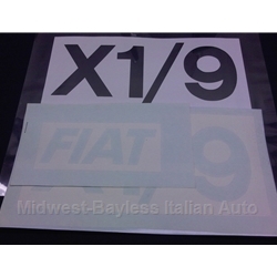    Restoration Decal - Side Decal Pair KNOCK OUT / STENCIL - "FIAT" + "X1/9"