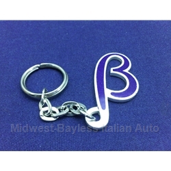    Key Fob Key Ring LANCIA "B" Logo Enamel - NEW