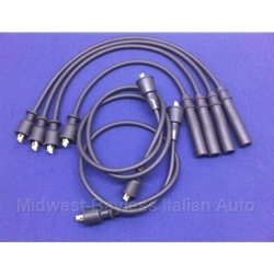          Spark Plug Wire Set - Black (Fiat Pininfarina 124 DOHC  1971-On, 131, Lancia Beta/Scorpion w/Vertical Cam-Mount Dist. 1975-78) - NEW