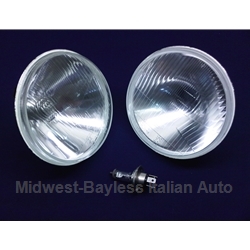   Headlight PAIR 2x - 7" / 175mm H4 Incandescent Headlight KIT (Fiat Lancia All w/7" Bulb) - NEW
