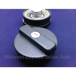 Fuel Filler Cap Locking - BLACK (Fiat Bertone X1/9 1979-88, Fiat 131, 850, Lancia) - NEW