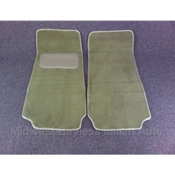        Floor Mat Pair Dark Tan Plush (Fiat Pininfarina 124 Spider All) - NEW