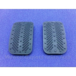 Brake or Clutch Pedal Pad SET 2x (Fiat Bertone X1/9, 850 Spider/Coupe All) - NEW