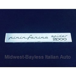 Badge Emblem "Pininfarina Spider 2000" Glove Box Door (Fiat 124 Spider 1979-80 + 1981-On) - U8