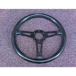  Steering Wheel - "ABARTH" 13 1/2" - Black 0mm (Fiat 124, X1/9, 131, 128, 850) - VGC!