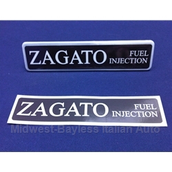  Badge Emblem "ZAGATO FUEL INJECTION" Decal (Lancia Beta 1981-82) - NEW