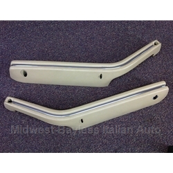 Arm Rest PAIR - Beige Stitched / Chrome Piping (Fiat 124 Spider 1981-82 + All) - U8