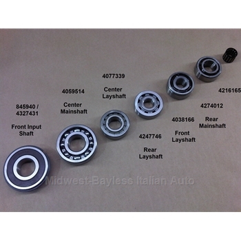      Trans Bearing - SET 7x Pieces (Fiat Pininfarina 124 Spider / Coupe All 5-Spd 1973-On) - NEW