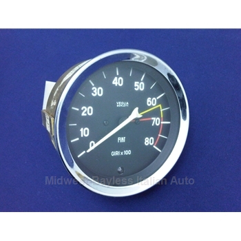 Tachometer 8000 RPM - 6250Y/6750R (Fiat 124 Spider Coupe 1967-70) - OE NOS