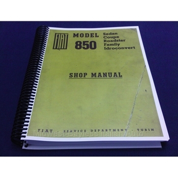         Factory Service Manual (Fiat 850 All Coupe Sedan Spider 1964-69 + 1970-73) - NEW