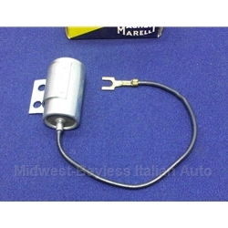 Distributor Ignition Condenser - Long Wire (Fiat 124, 131, Lancia w/S144 Dual Point Dist.) - OE NOS