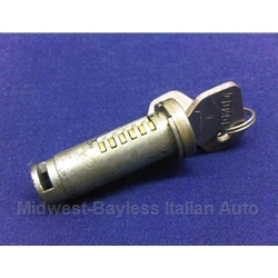 Door Lock Tumbler w/Key (Fiat Bertone X1/9 All) - OE NOS