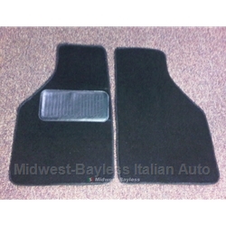     Floor Mat Pair Black Plush (Fiat Bertone X1/9 All) - NEW