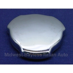 Fuel Filler Cap - Chrome Triangle - Threaded (Fiat 850 Spider 1969-On) - OE NOS