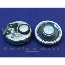Fuel Filler Cap Locking w/Key Chrome (Fiat All to 1978) - NEW