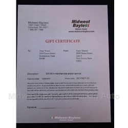 Gift Certificate $25.00 US Dollars