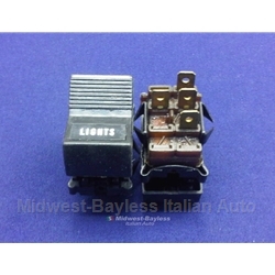 Headlight Switch 4-Pin / 3-Pos (Fiat 124 Coupe 1973-75, 128 Sedan/Wagon 1973-75) - OE